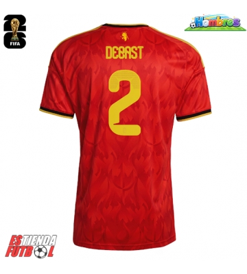 Bélgica Zeno Debast #2 Primera Equipación Mundial 2026 Manga Corta